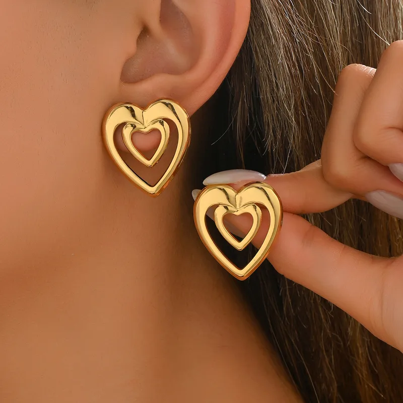 Boucle d'oreille "Double heart"